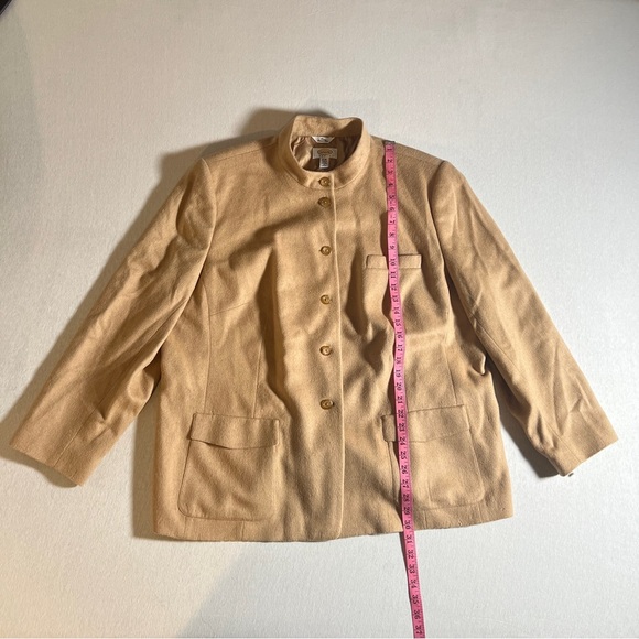 NWT Pure Camel Hair Italian Vintage Talbots Tan Coat Buttons + Pockets Size 20W - Picture 5 of 10